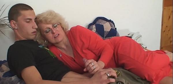 Blonde mother in law him into taboo sex